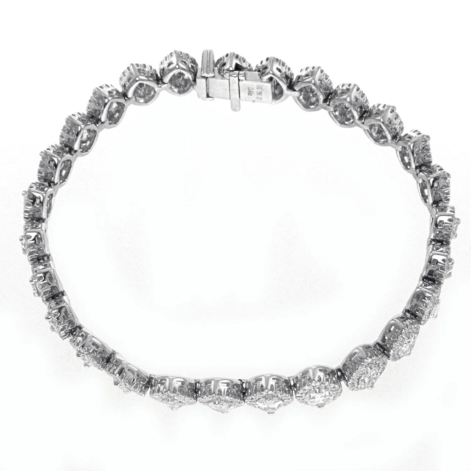 18K White Gold Marquise And Round Diamond Fancy Bracelet Total of 13.43CT