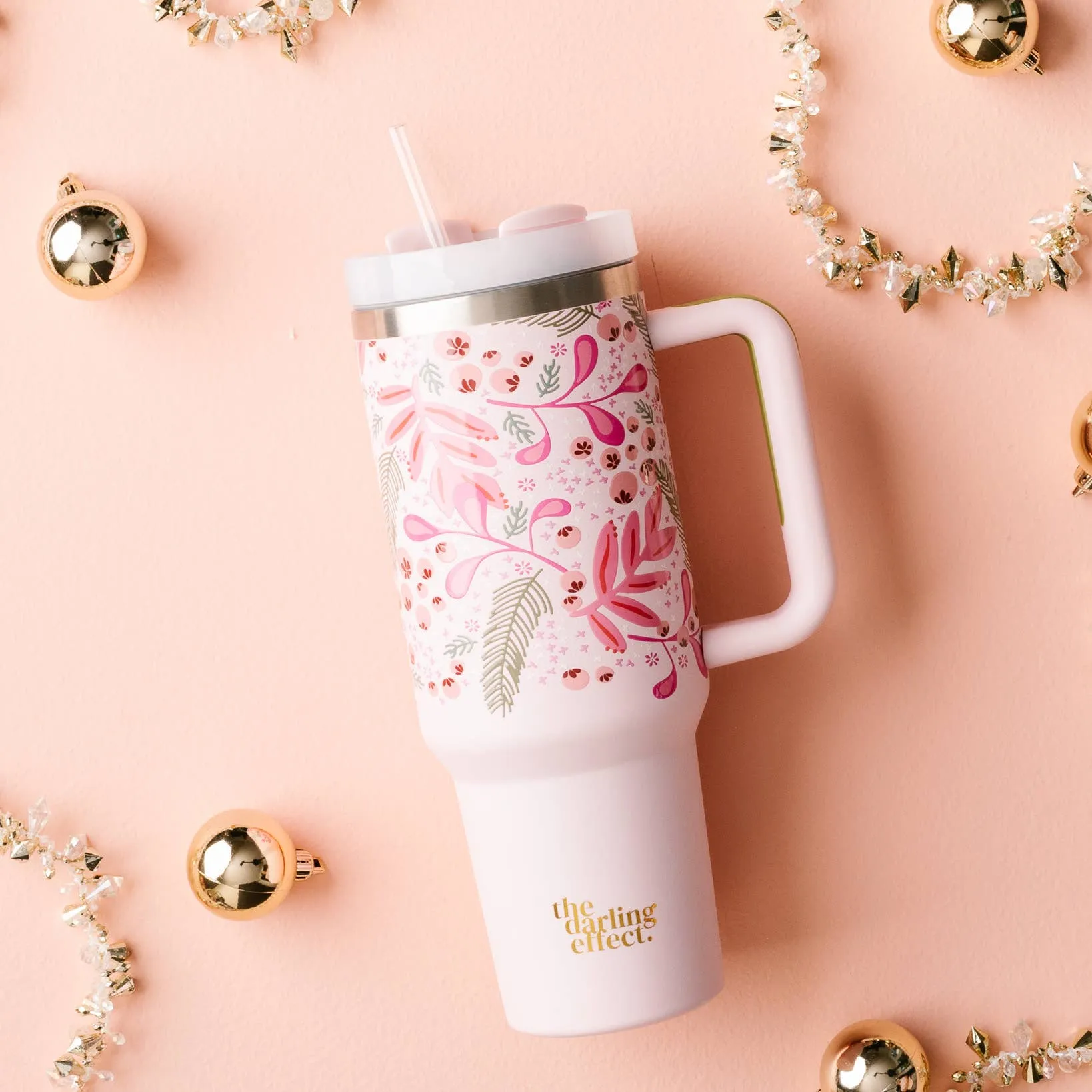 40oz Take Me Everywhere Tumbler - Jolly Sprig Pink