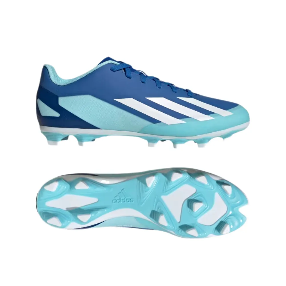 Adidas Men's X Crazyfast.4 Flexible Ground Football Shoe (Bright Royal/White/Solar Red)