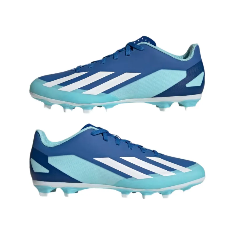 Adidas Men's X Crazyfast.4 Flexible Ground Football Shoe (Bright Royal/White/Solar Red)