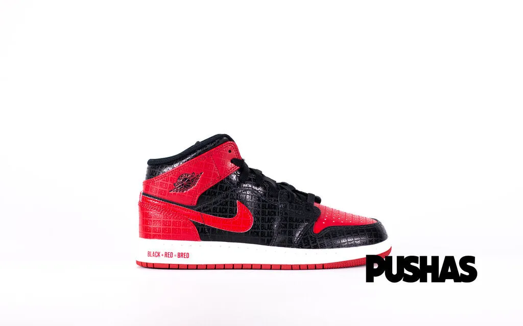 Air Jordan 1 Mid SS 'Bred Text' GS (2022)