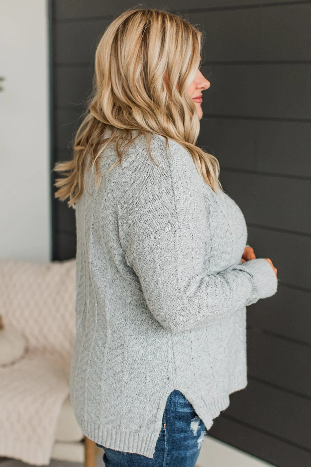 Already Spoken For Knit Sweater- Grey