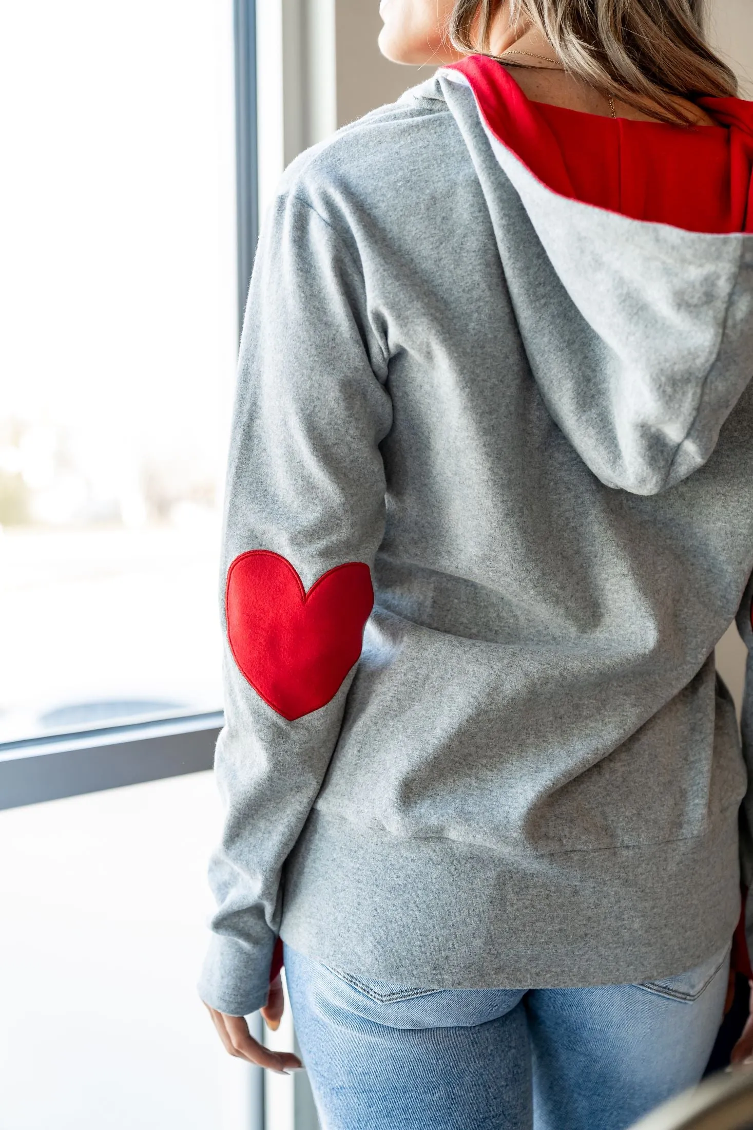 Ampersand Avenue - Halfzip Hoodie Heart Elbow