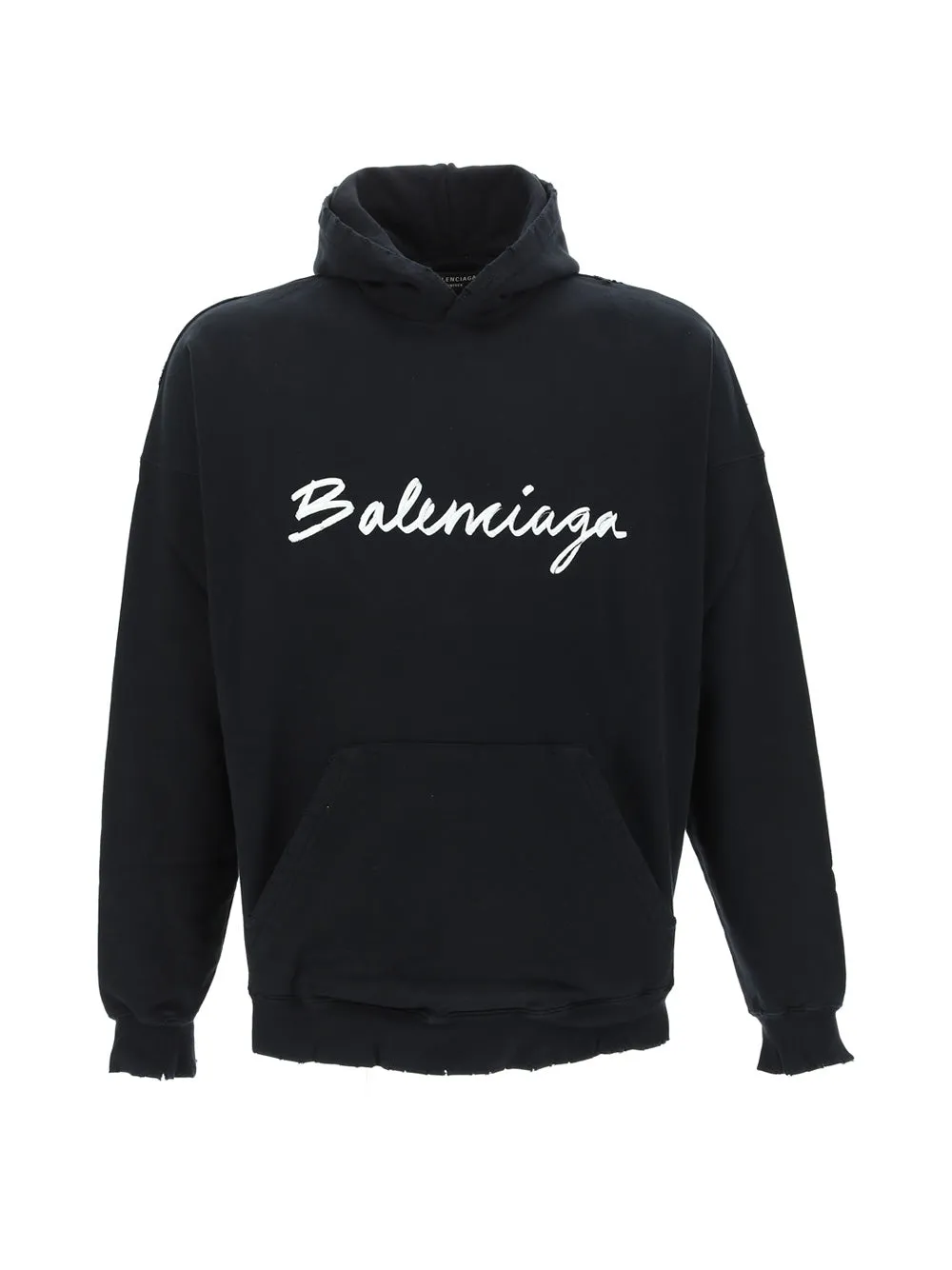 Balenciaga Logo Printed Wide Fit Hoodie