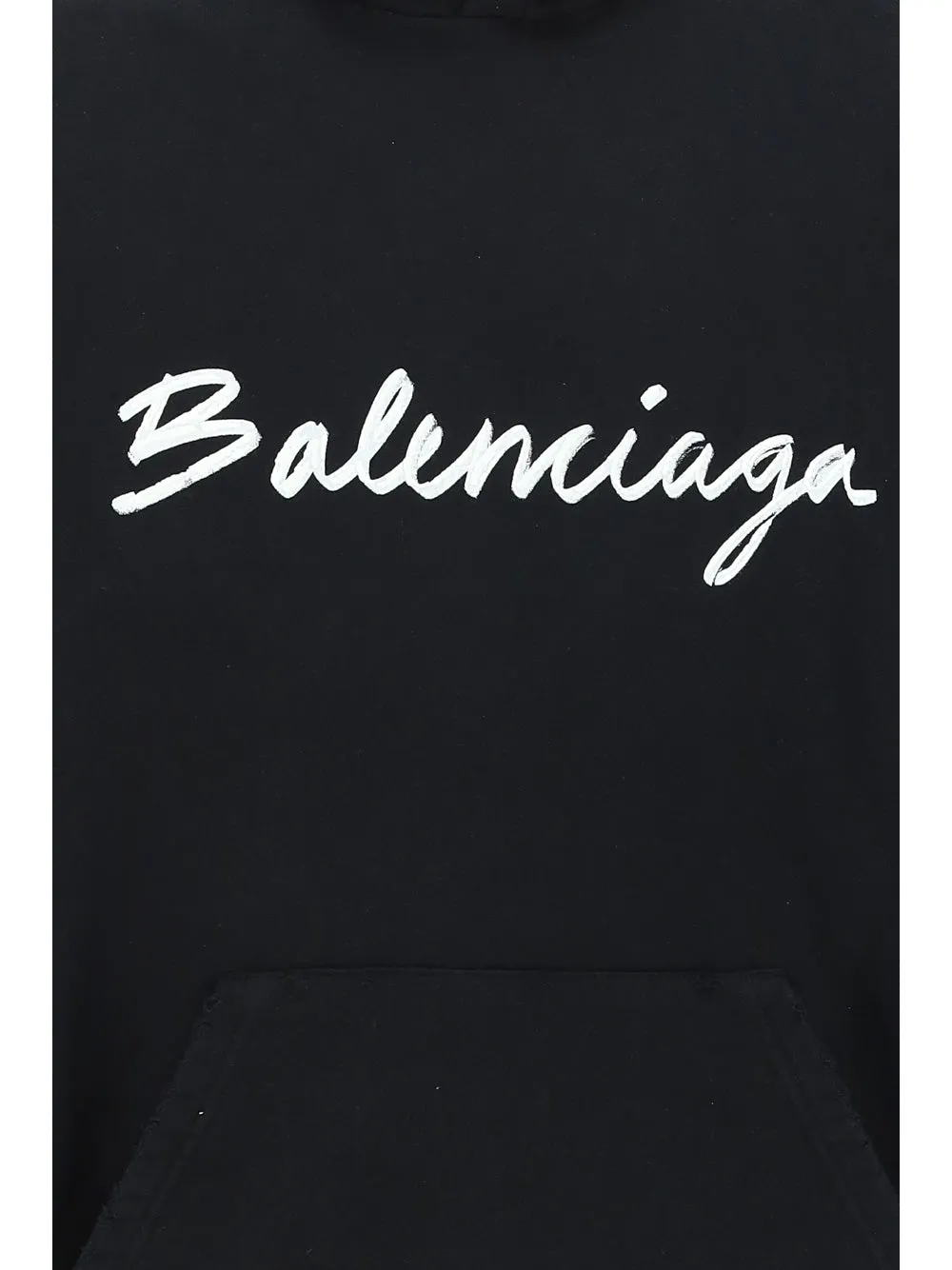 Balenciaga Logo Printed Wide Fit Hoodie