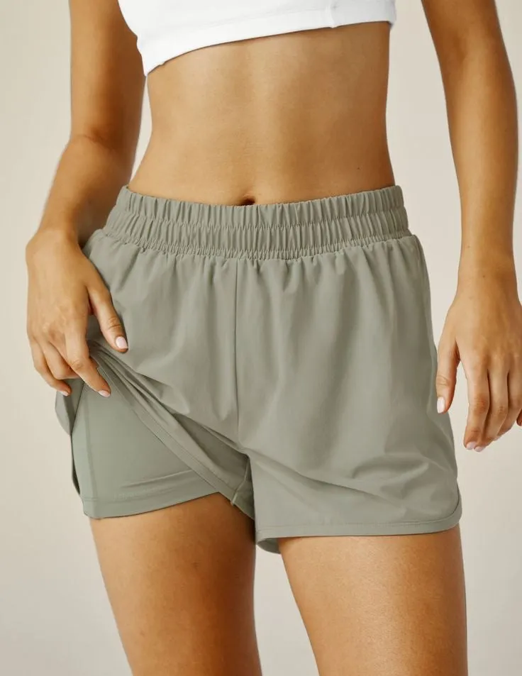 Beyond Yoga In Stride Lined Short