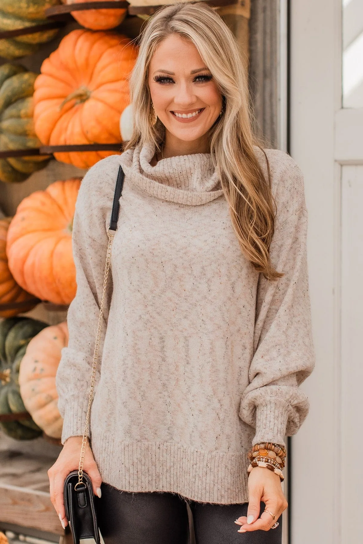 Biggest Wish Turtle Neck Sweater- Oatmeal