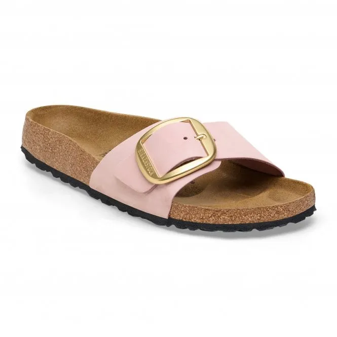 Birkenstock Womens Madrid Big Buckle in Soft Pink Nubuck Leather