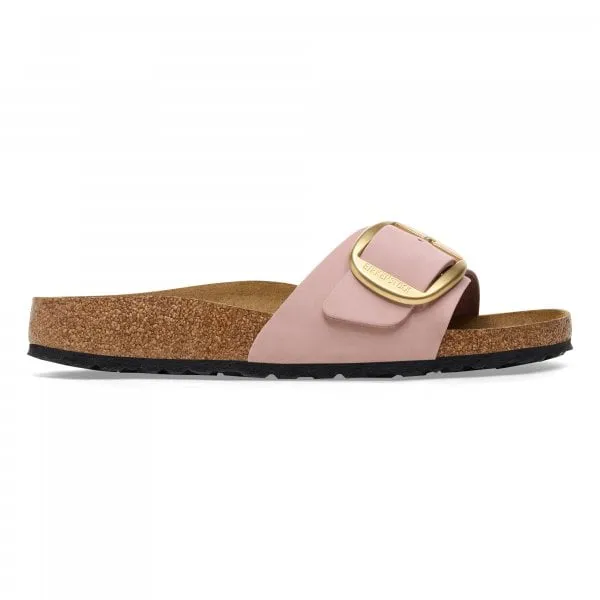 Birkenstock Womens Madrid Big Buckle in Soft Pink Nubuck Leather