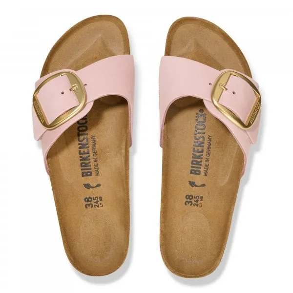 Birkenstock Womens Madrid Big Buckle in Soft Pink Nubuck Leather