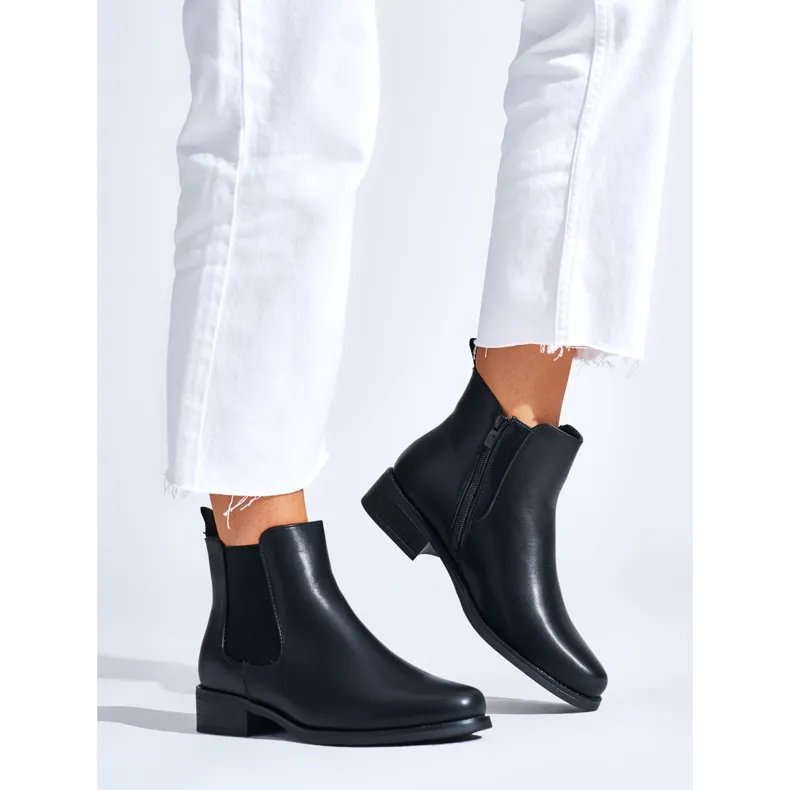 Black ankle boots for women