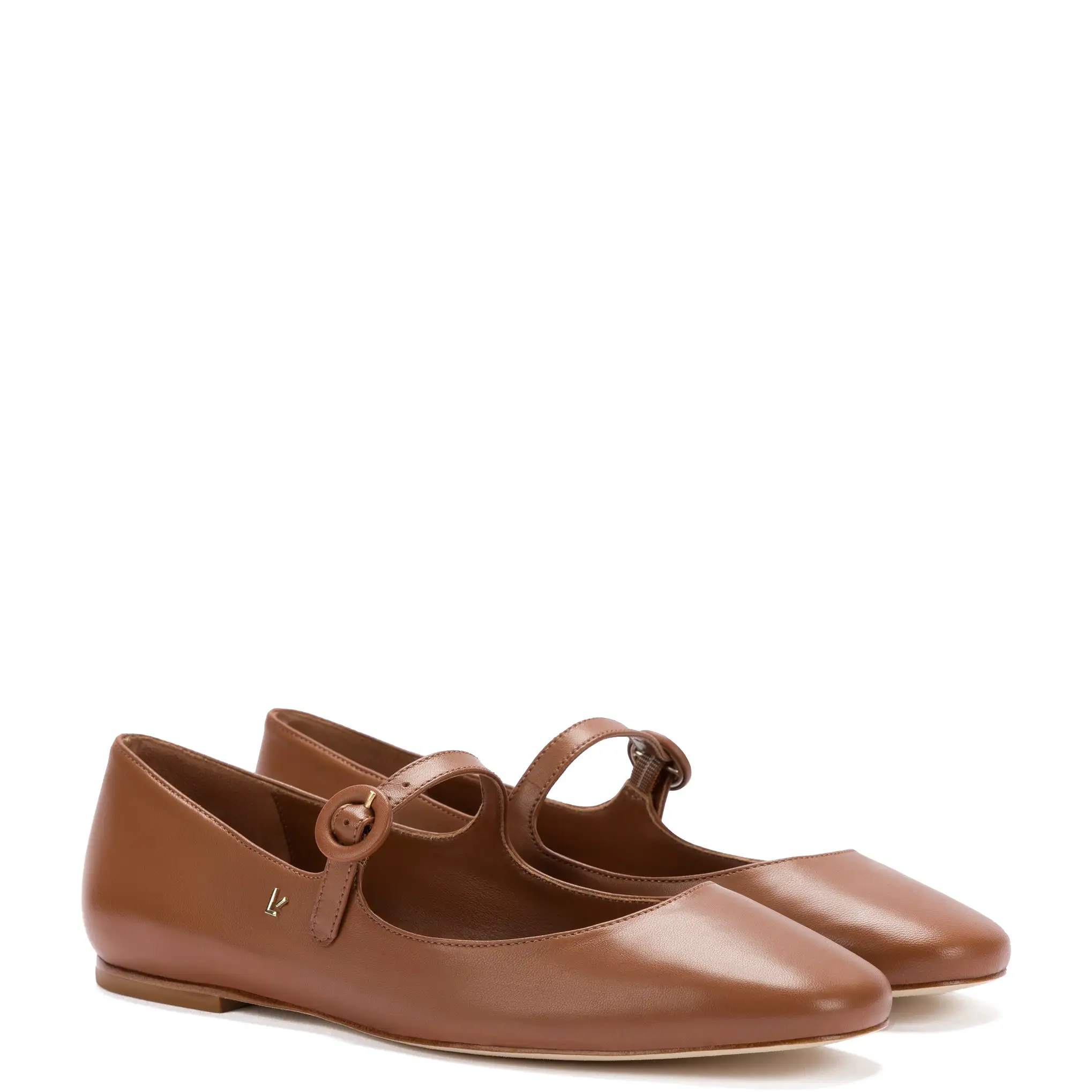 Blair Ballet Flat In Caramel Leather