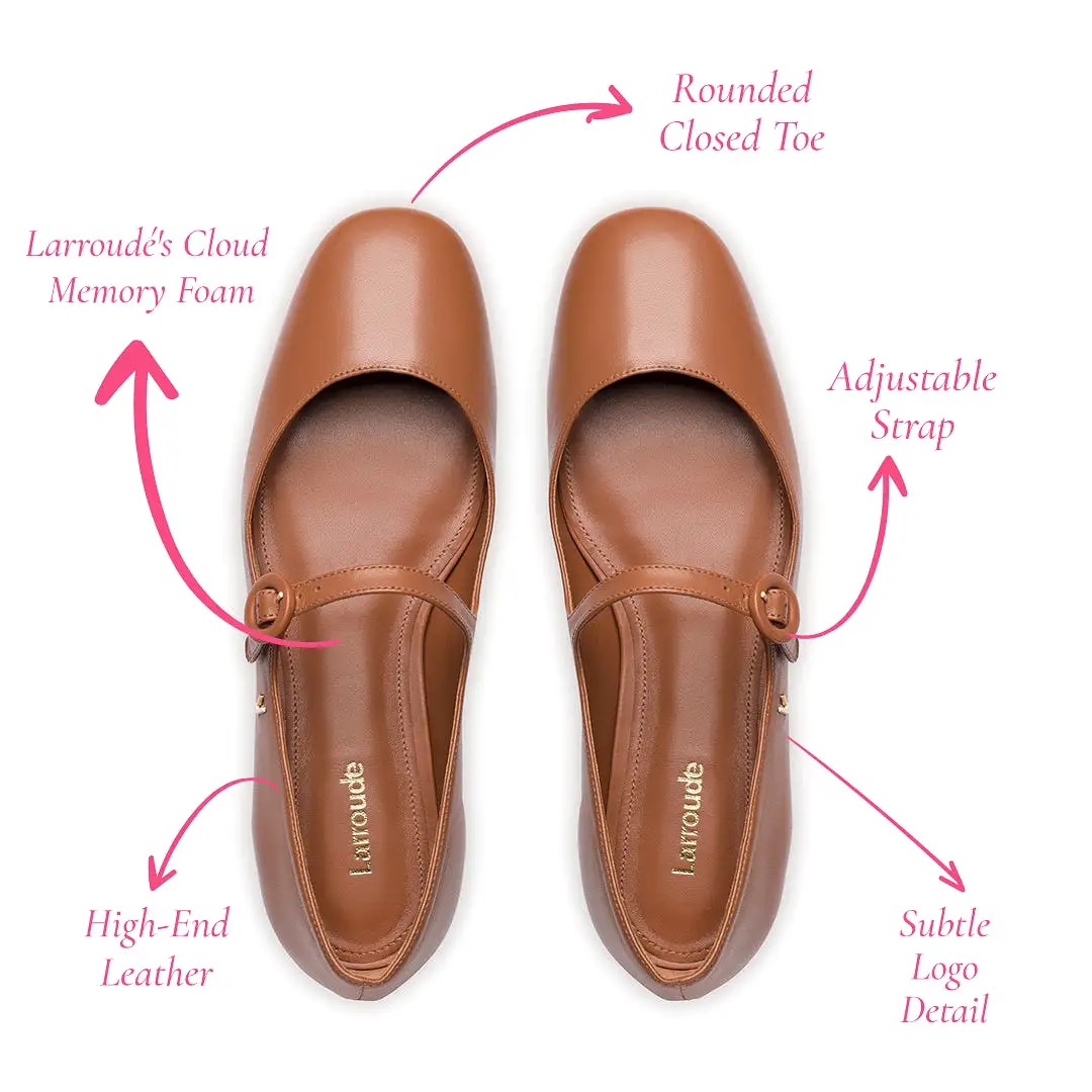 Blair Ballet Flat In Caramel Leather