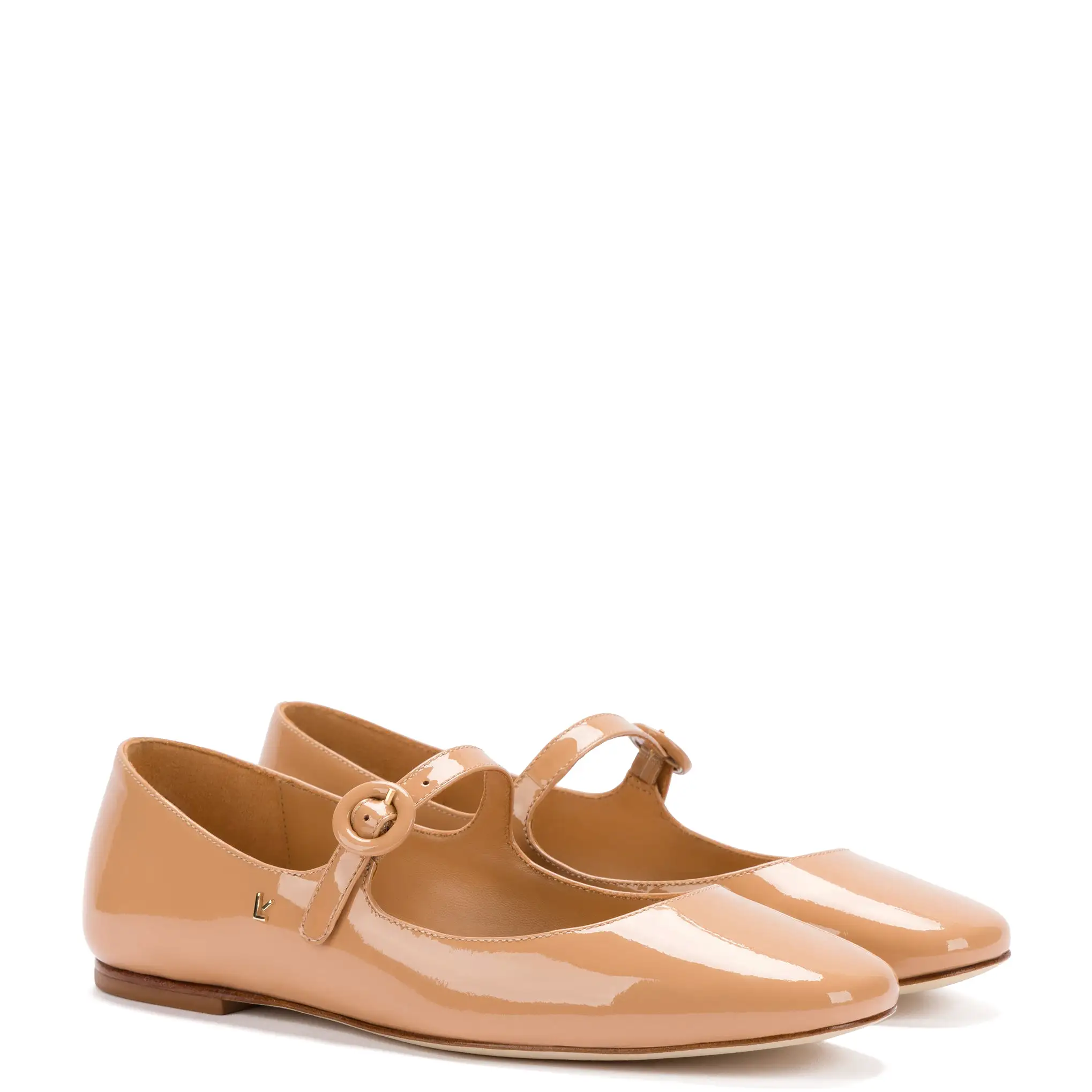 Blair Ballet Flat In Tan Patent Leather