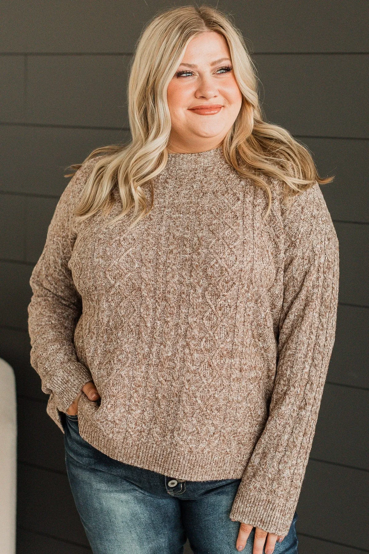 Brings Me Joy Knit Sweater- Mocha