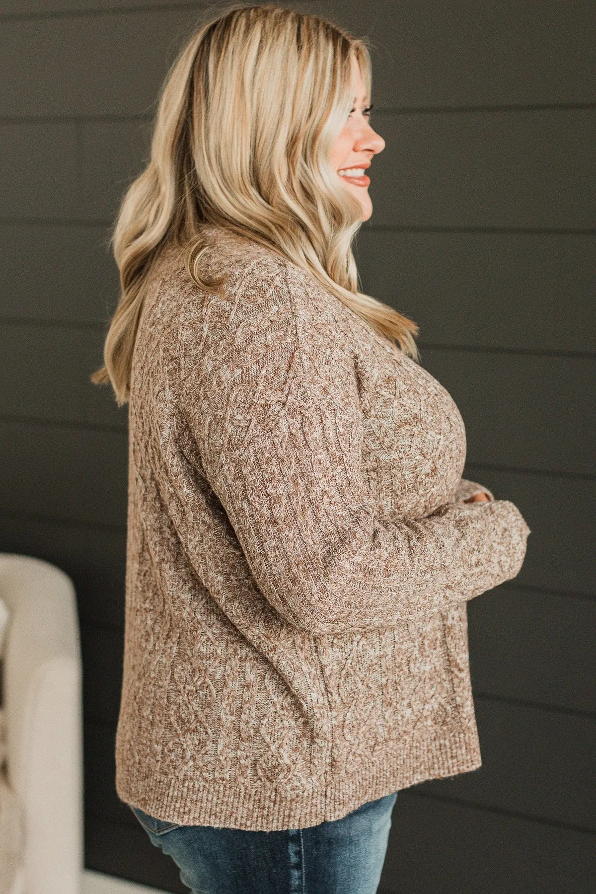 Brings Me Joy Knit Sweater- Mocha