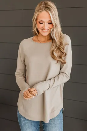 Butter Me Up Knit Sweater- Taupe