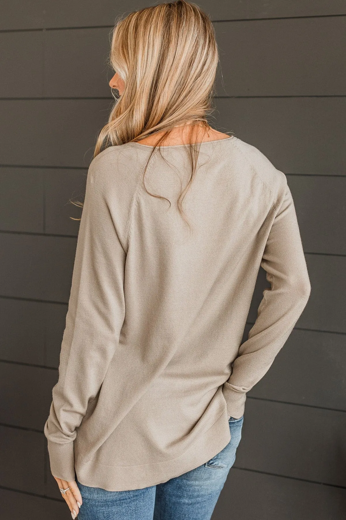 Butter Me Up Knit Sweater- Taupe