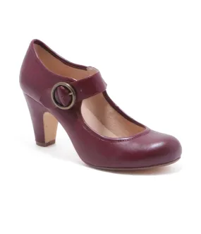 Chelsea Crew 1940s Burgundy Leatherette Mary Jane Madeline Heels