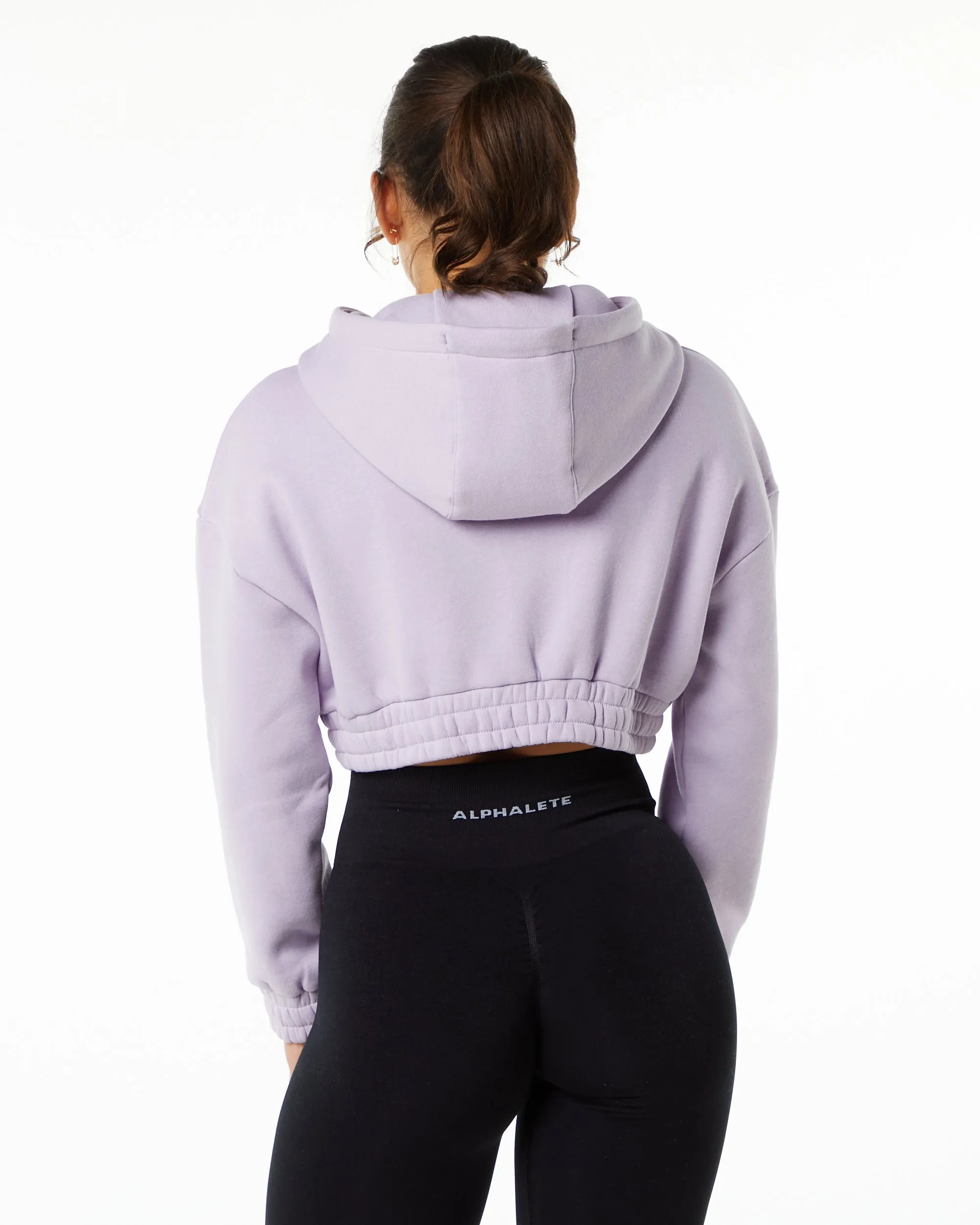 Classic Capital Crop Hoodie - Misty Lilac