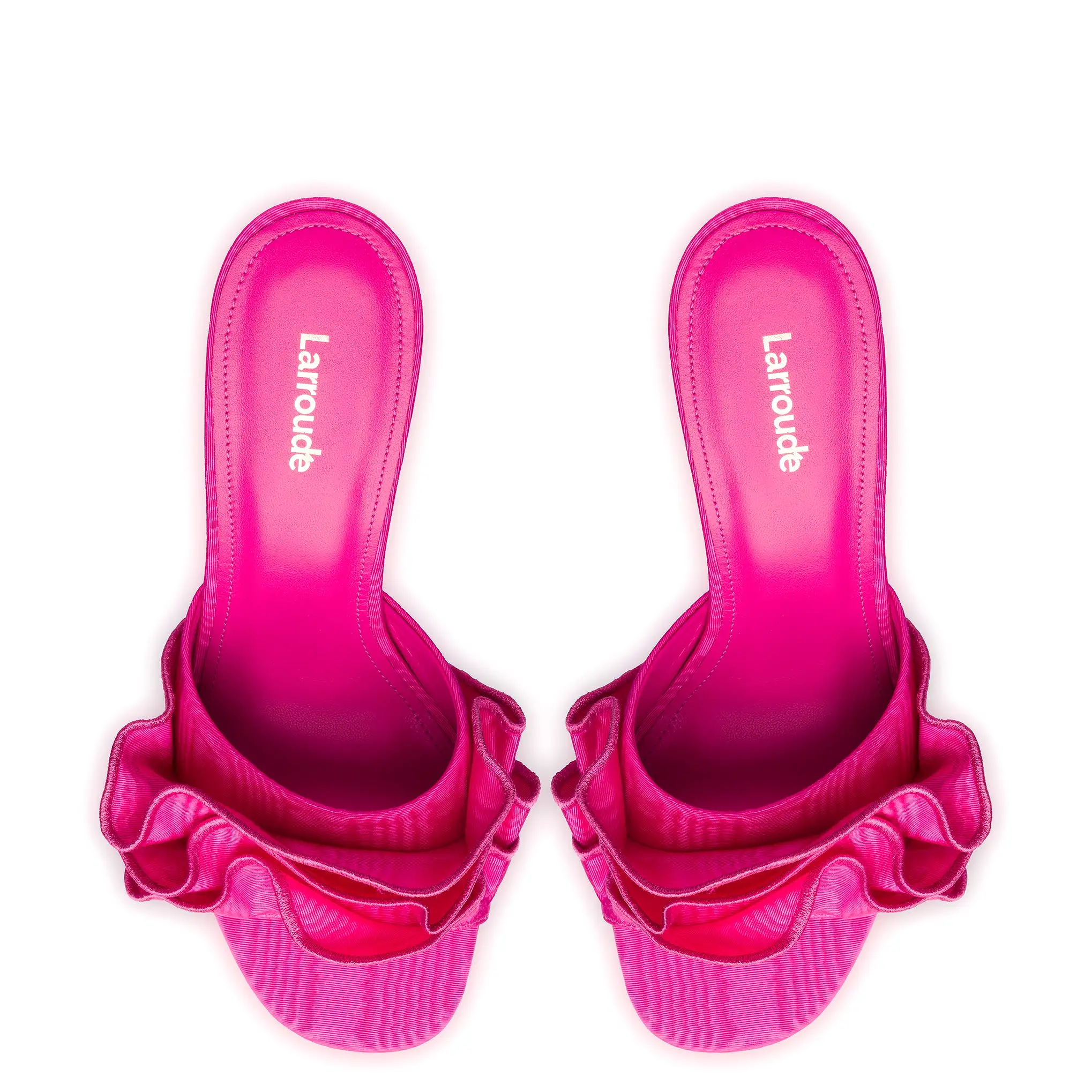 Colette Ruffle Sandal In Magenta Fabric