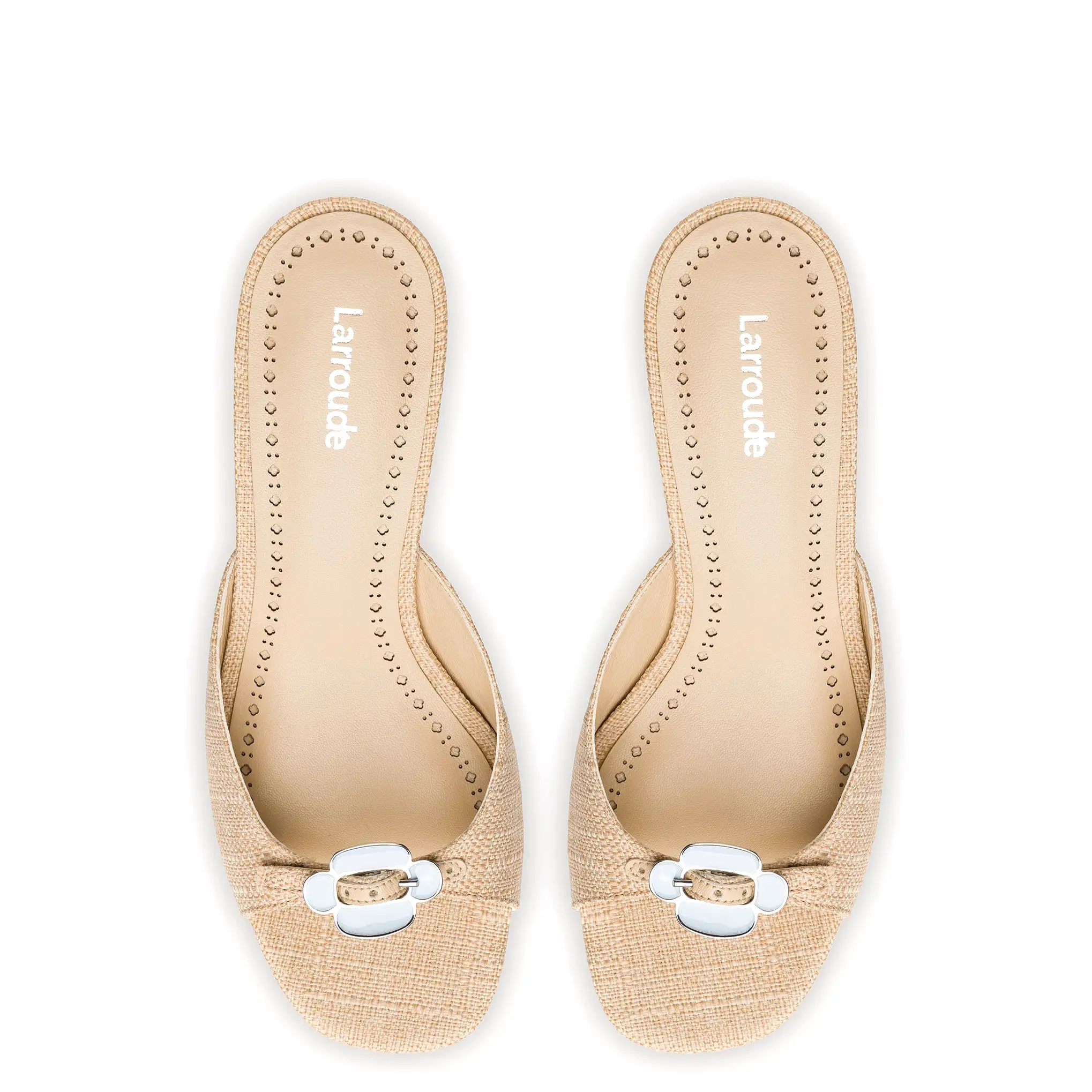 Daisy Mule In Beige Raffia