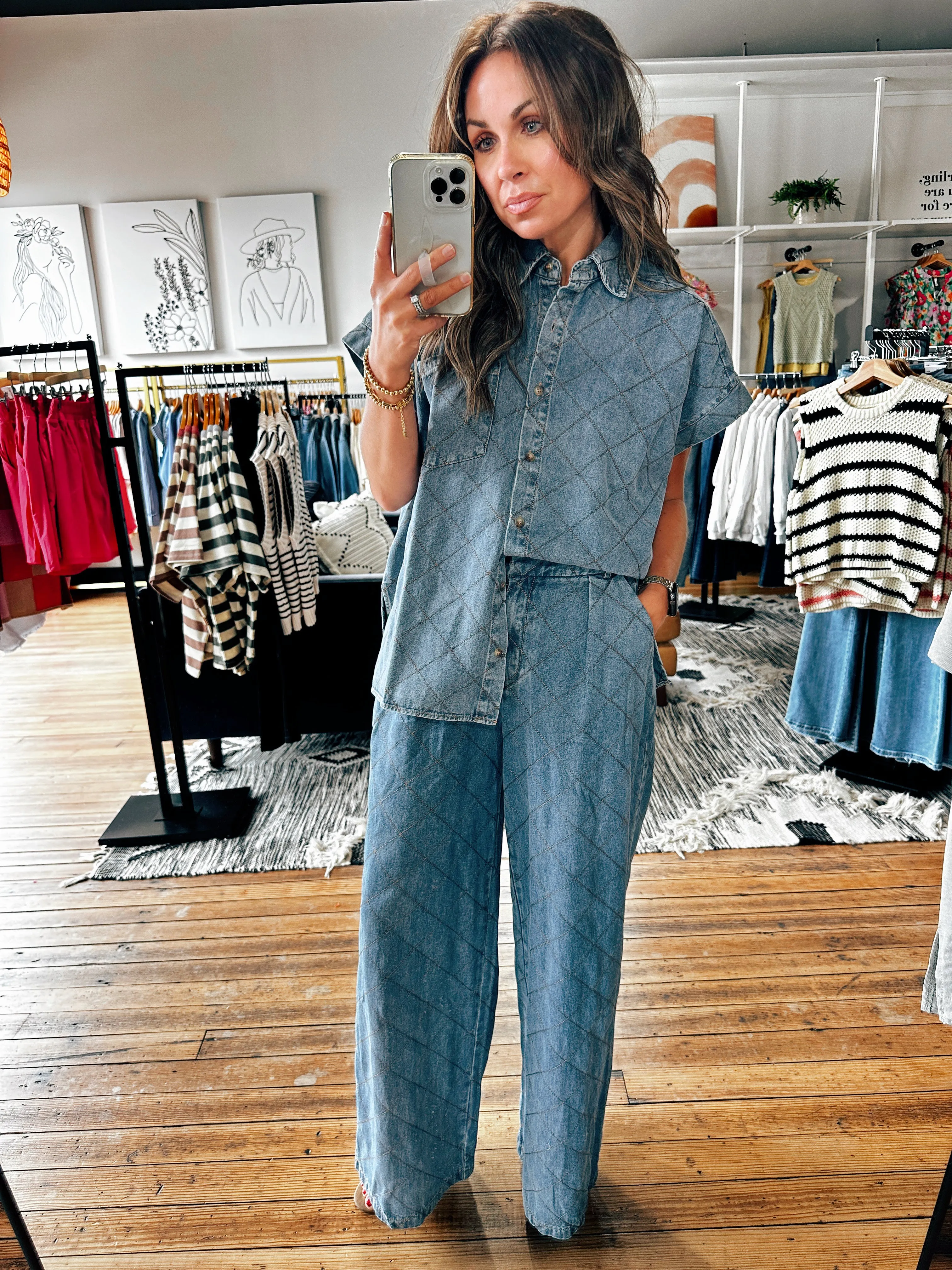 Denim Blue Pant Set