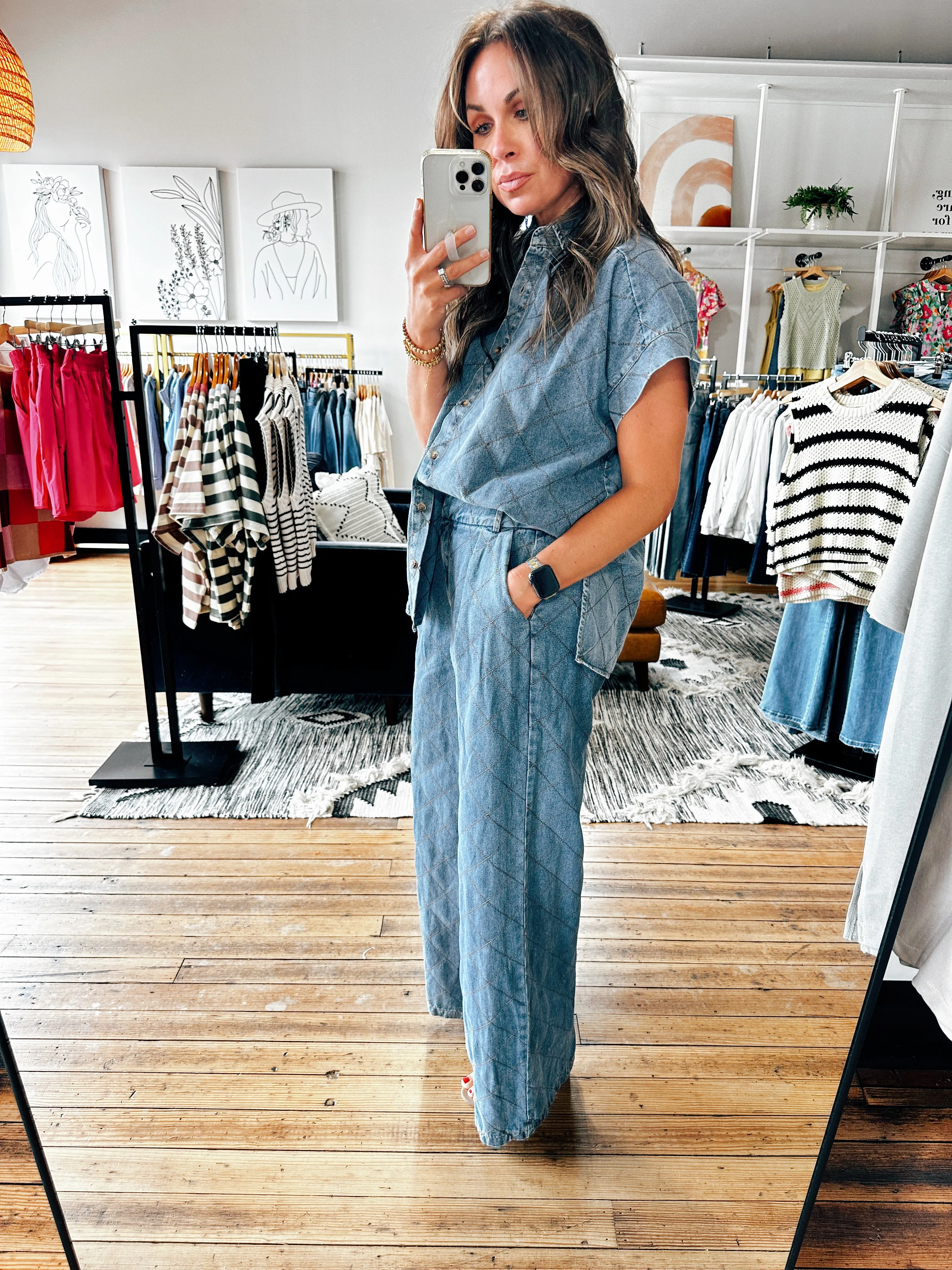 Denim Blue Pant Set