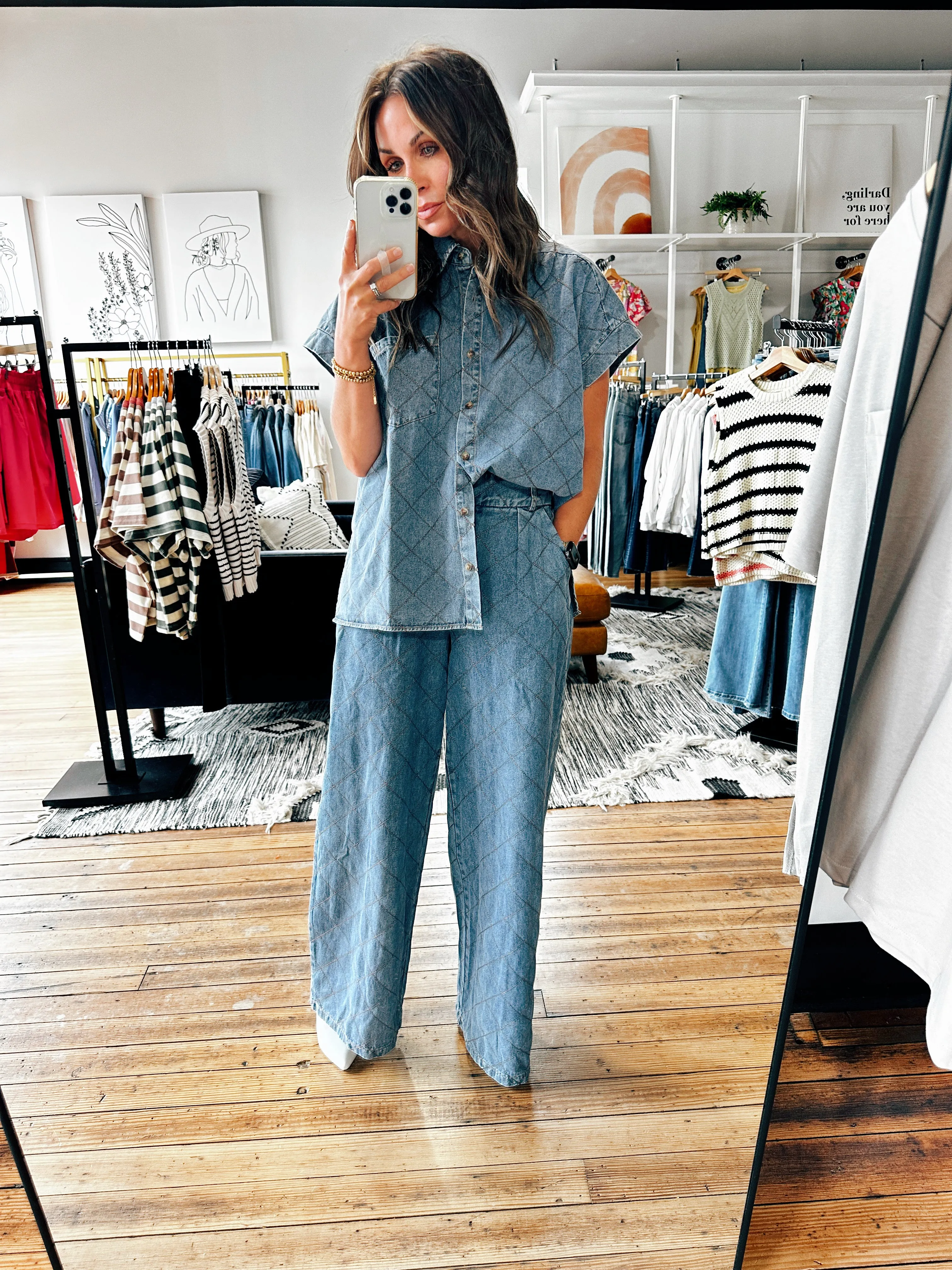 Denim Blue Pant Set