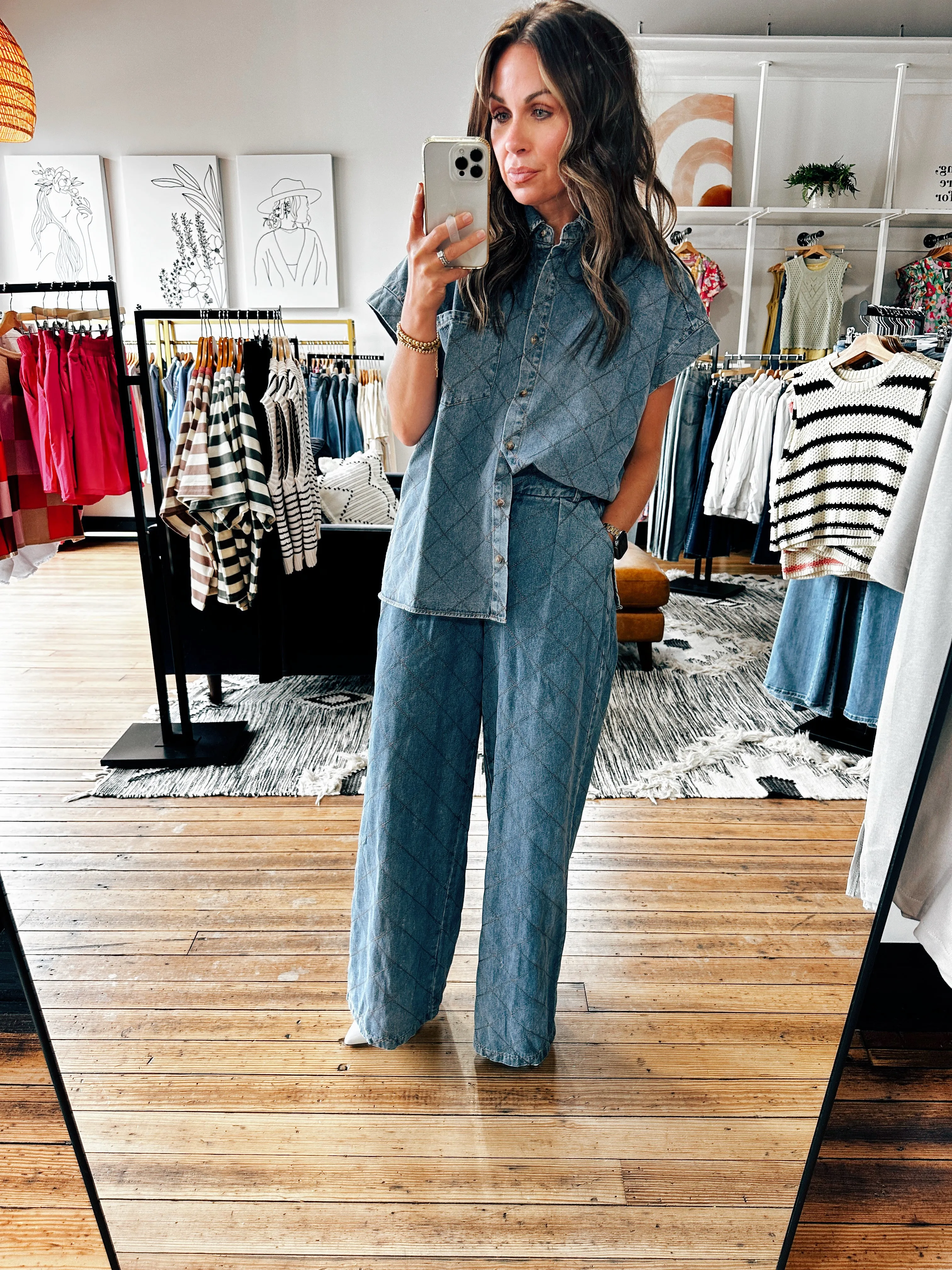 Denim Blue Pant Set