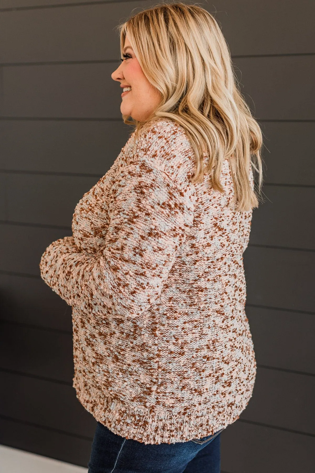 Dream All Day Popcorn Sweater- Mocha