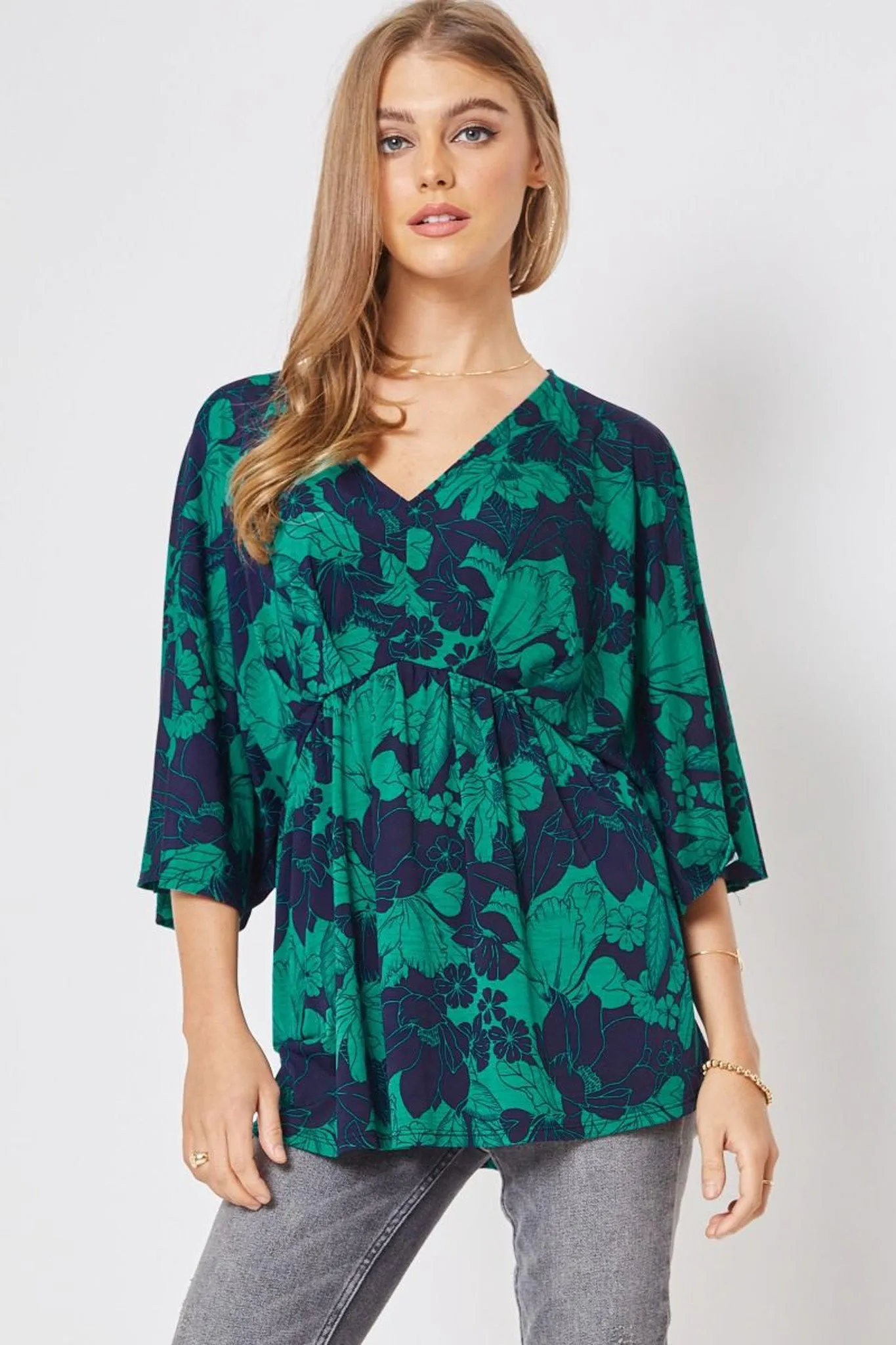 Dream On Peplum Top - Navy Teal