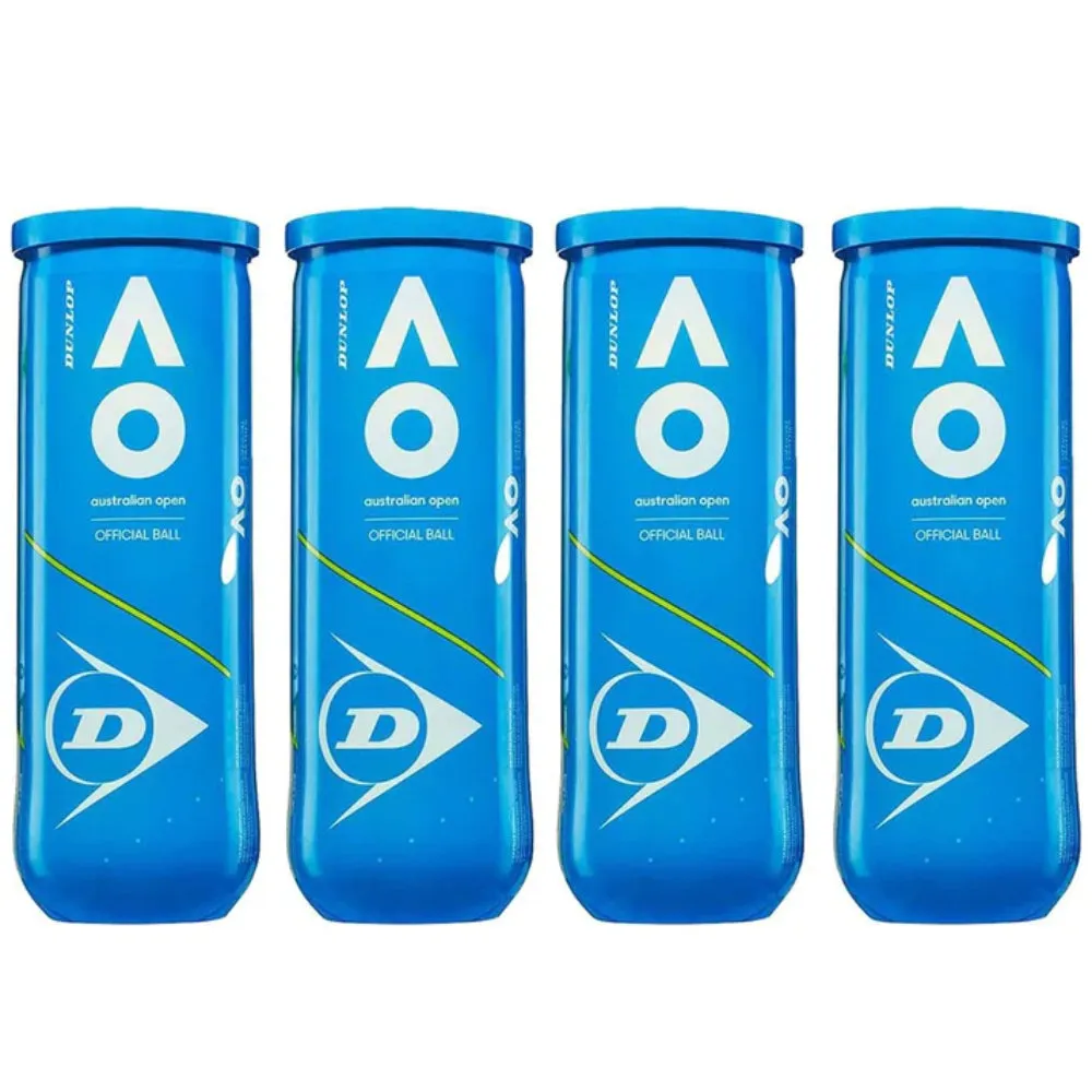 DUNLOP Australian Open Tennis Balls Dozen (4 Cans)