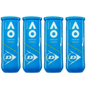 DUNLOP Australian Open Tennis Balls Dozen (4 Cans)