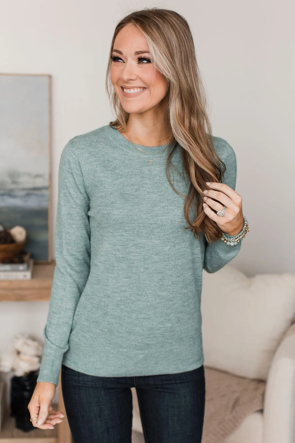 Easy To Remember Lightweight Sweater- Sage