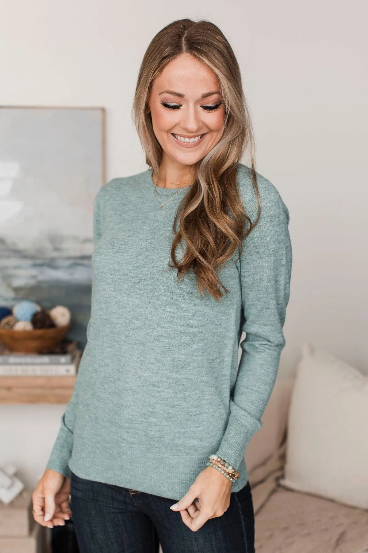 Easy To Remember Lightweight Sweater- Sage