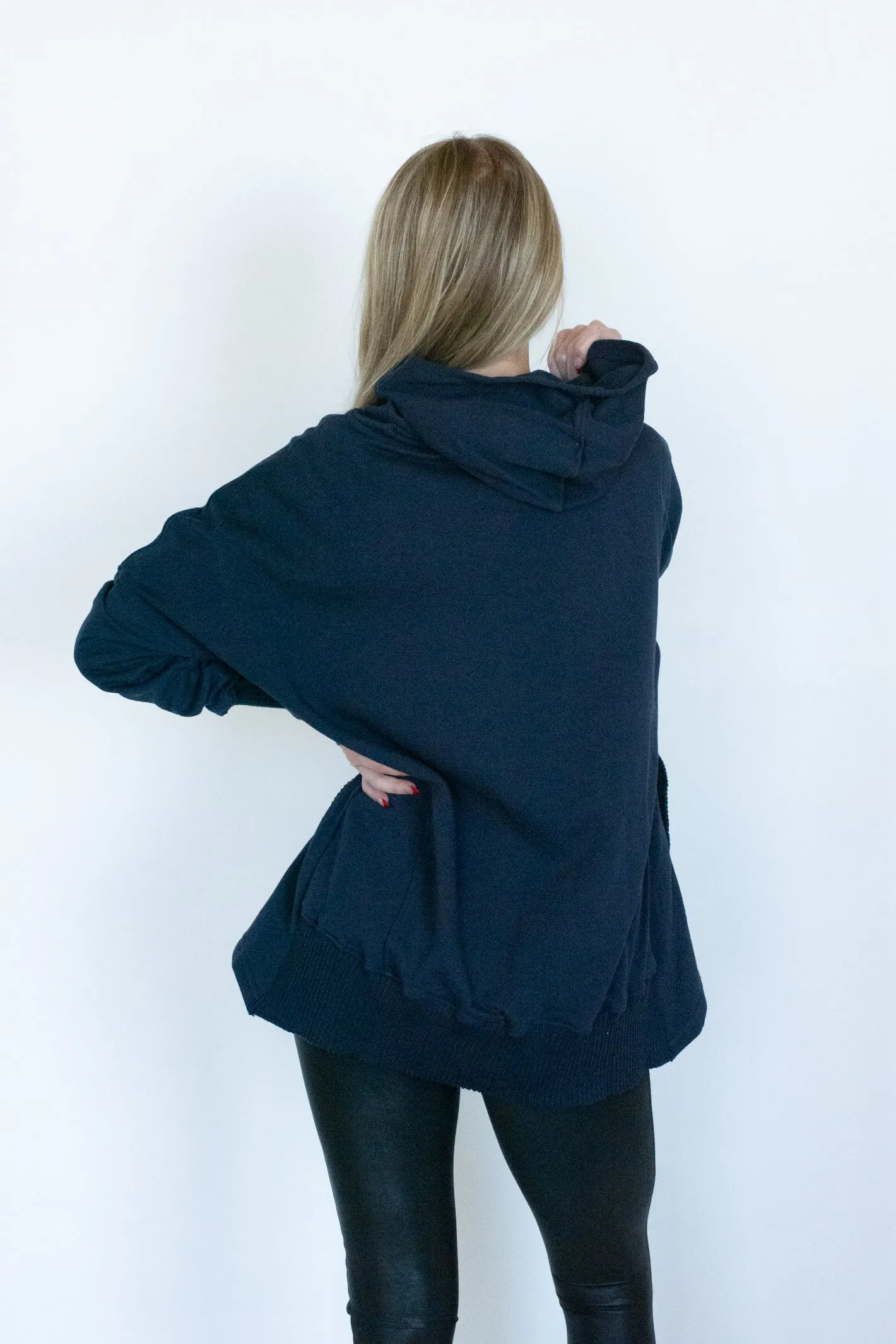 Easy to Wear Navy Hoodie Top