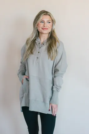 Easy to Wear Taupe Hoodie Top