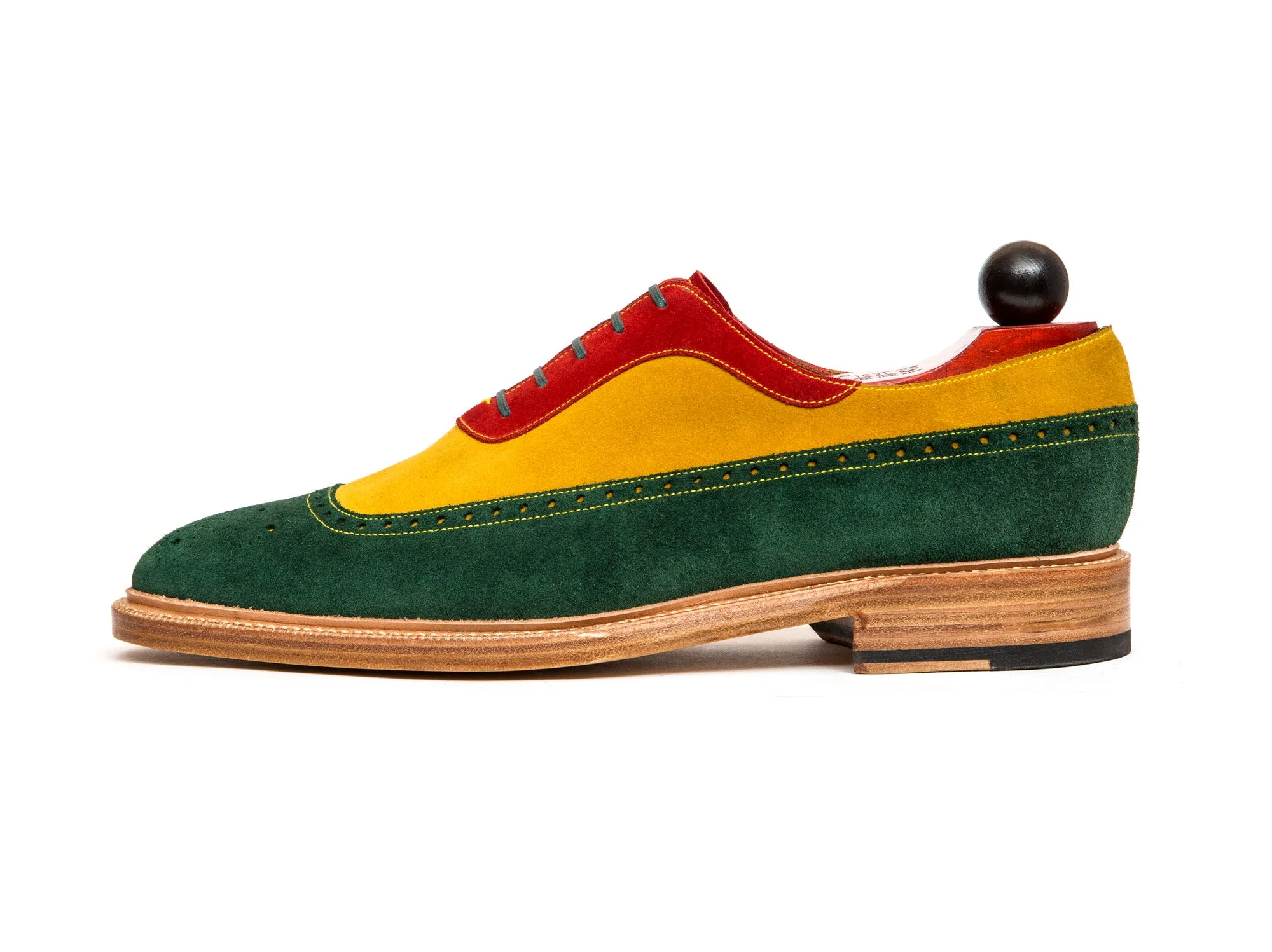 Edmonds - MTO - Green, Red, Yellow Suede - LPB Last - Storm Welt - Natural Double Leather Sole