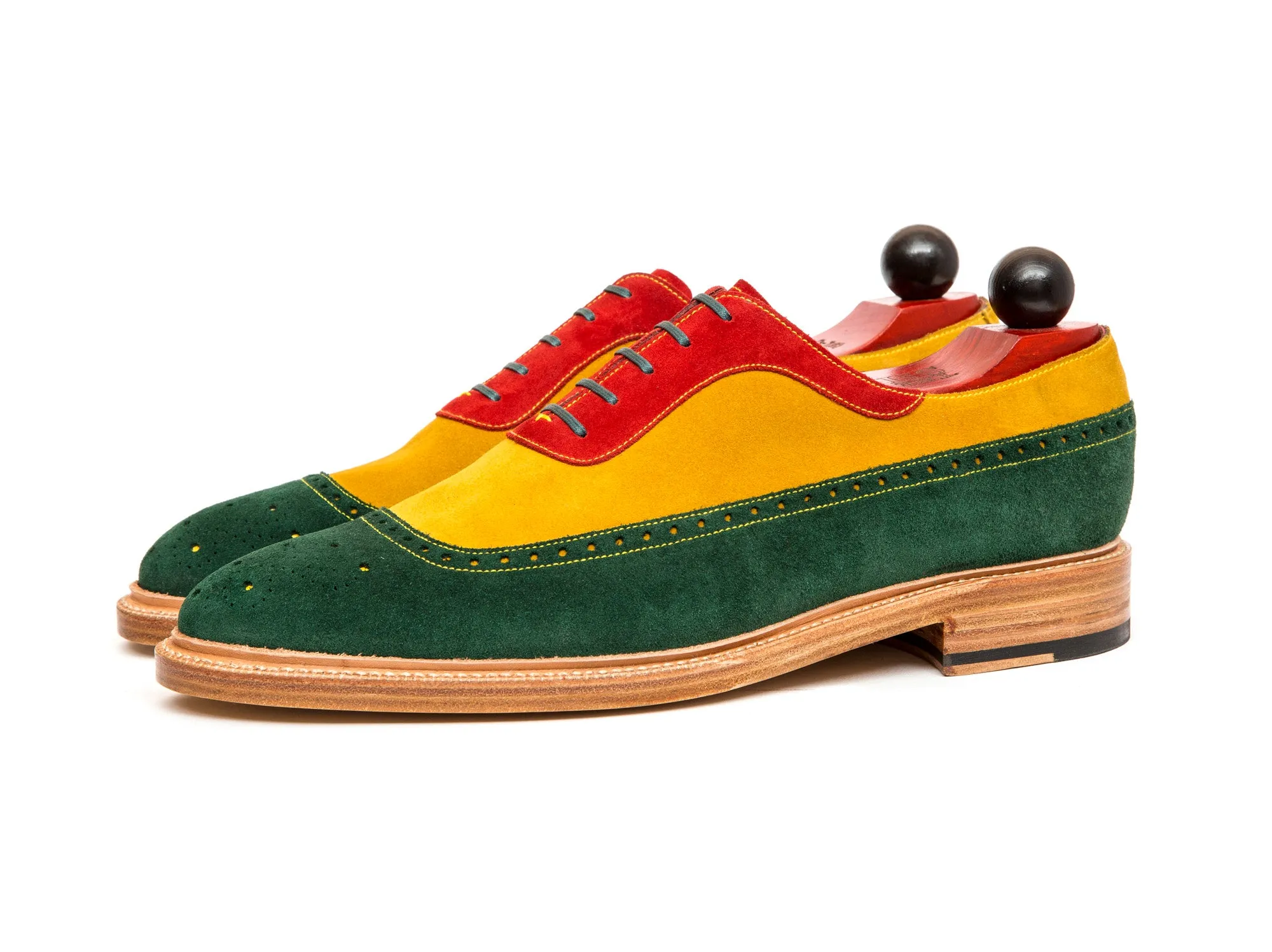 Edmonds - MTO - Green, Red, Yellow Suede - LPB Last - Storm Welt - Natural Double Leather Sole