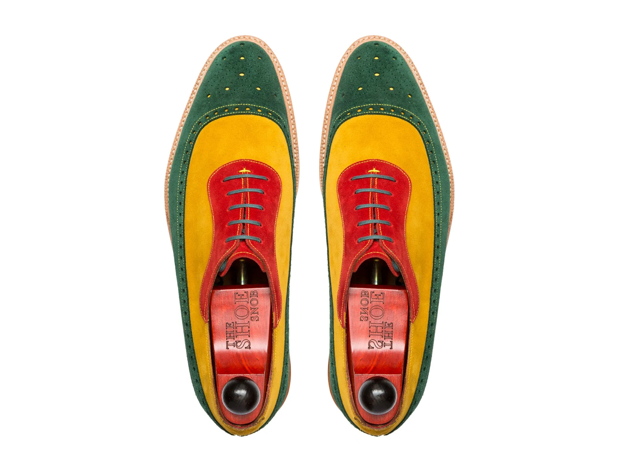 Edmonds - MTO - Green, Red, Yellow Suede - LPB Last - Storm Welt - Natural Double Leather Sole