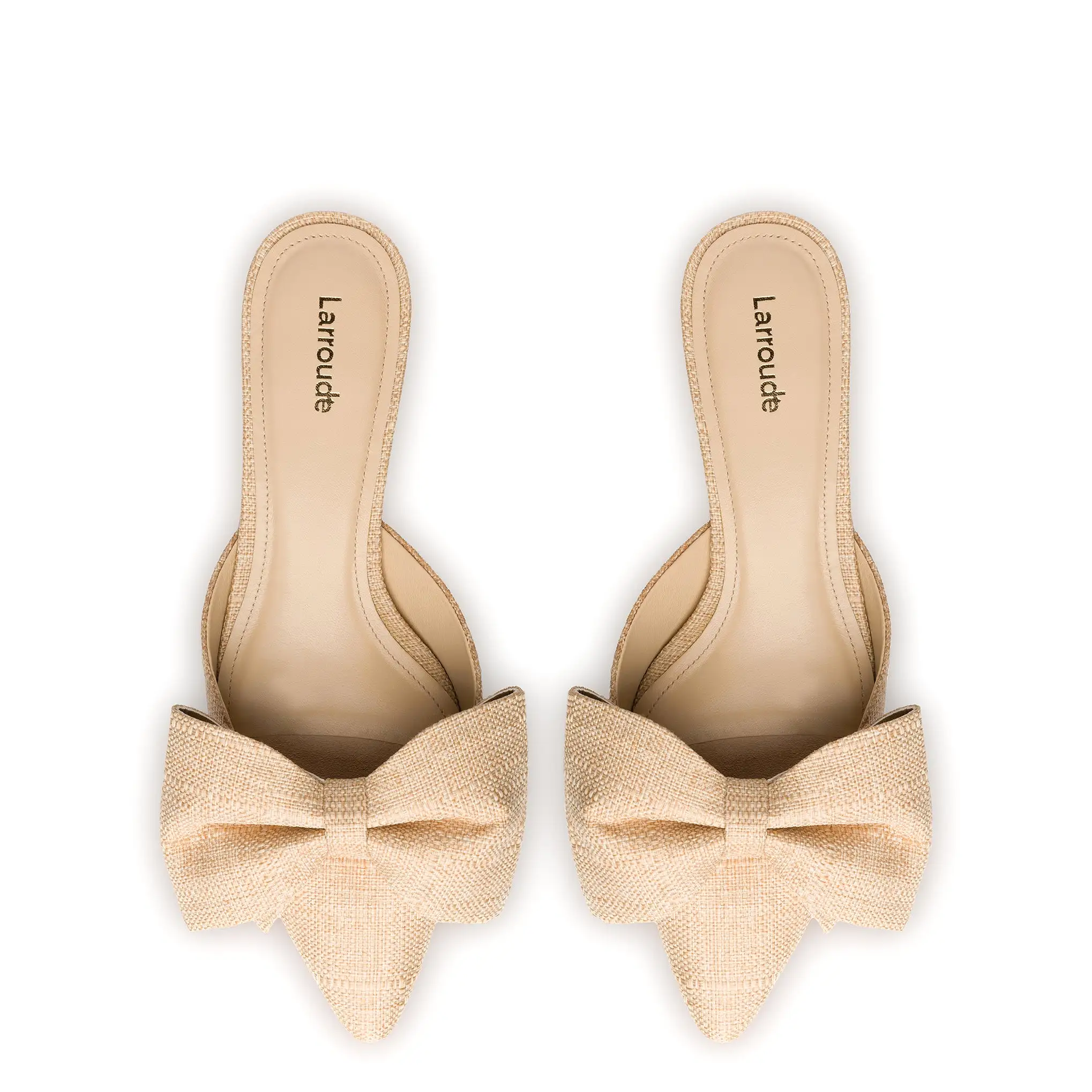 Elle Flat Mule In Beige Raffia