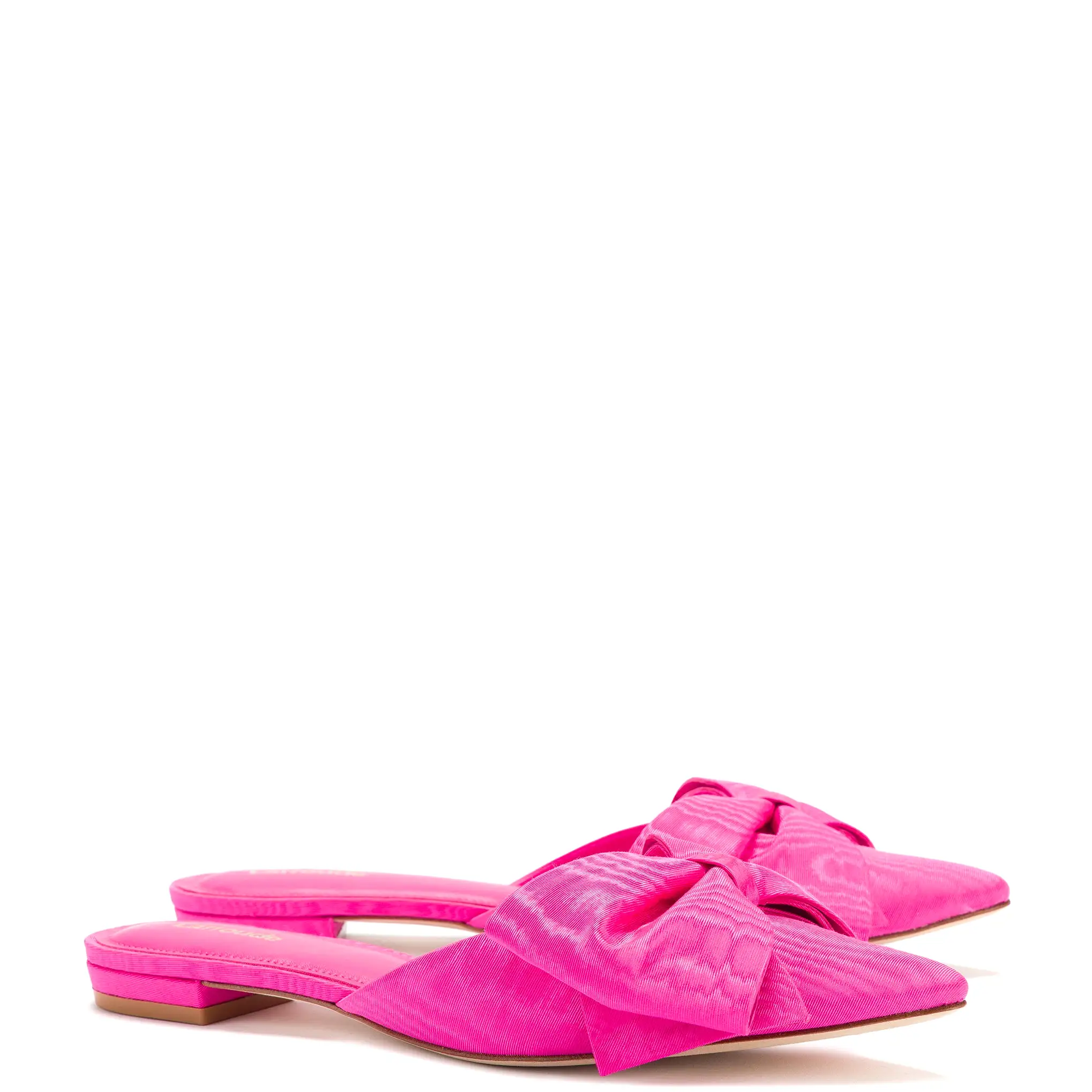 Elle Flat Mule In Magenta Fabric