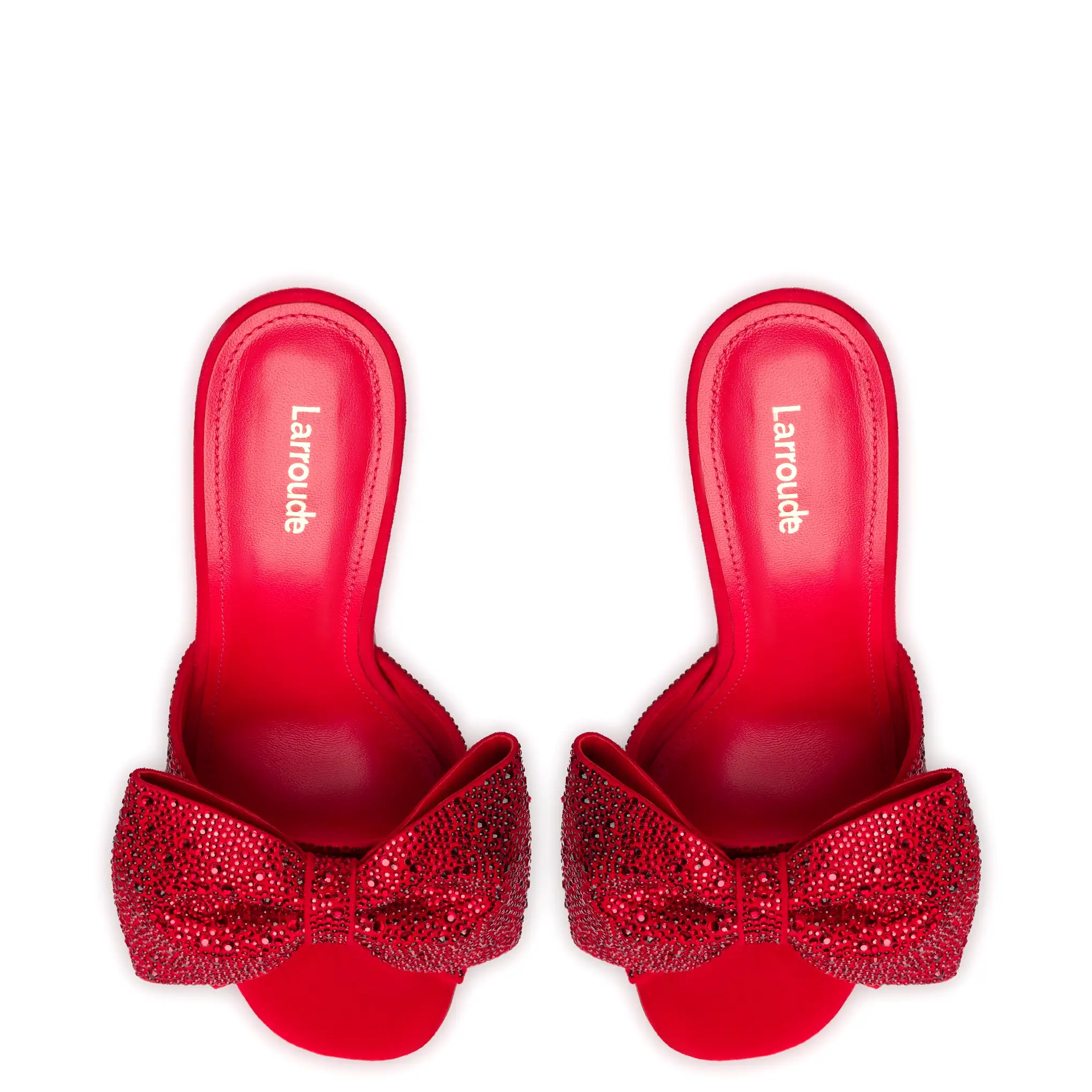 Elle Mule Crystal In Scarlet Suede