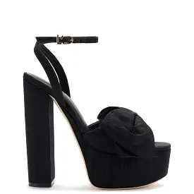 Elle Platform Sandal In Black Fabric