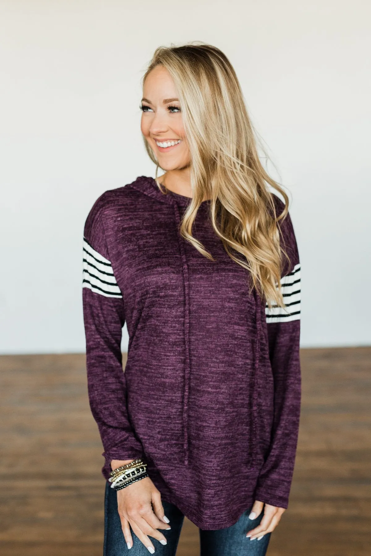 Far From Home Lightweight Hoodie- Plum