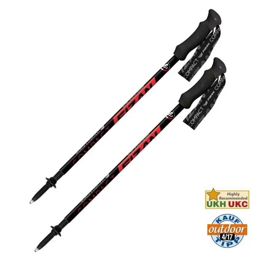 Fizan Compact Red Trekking Poles (Single Pole)