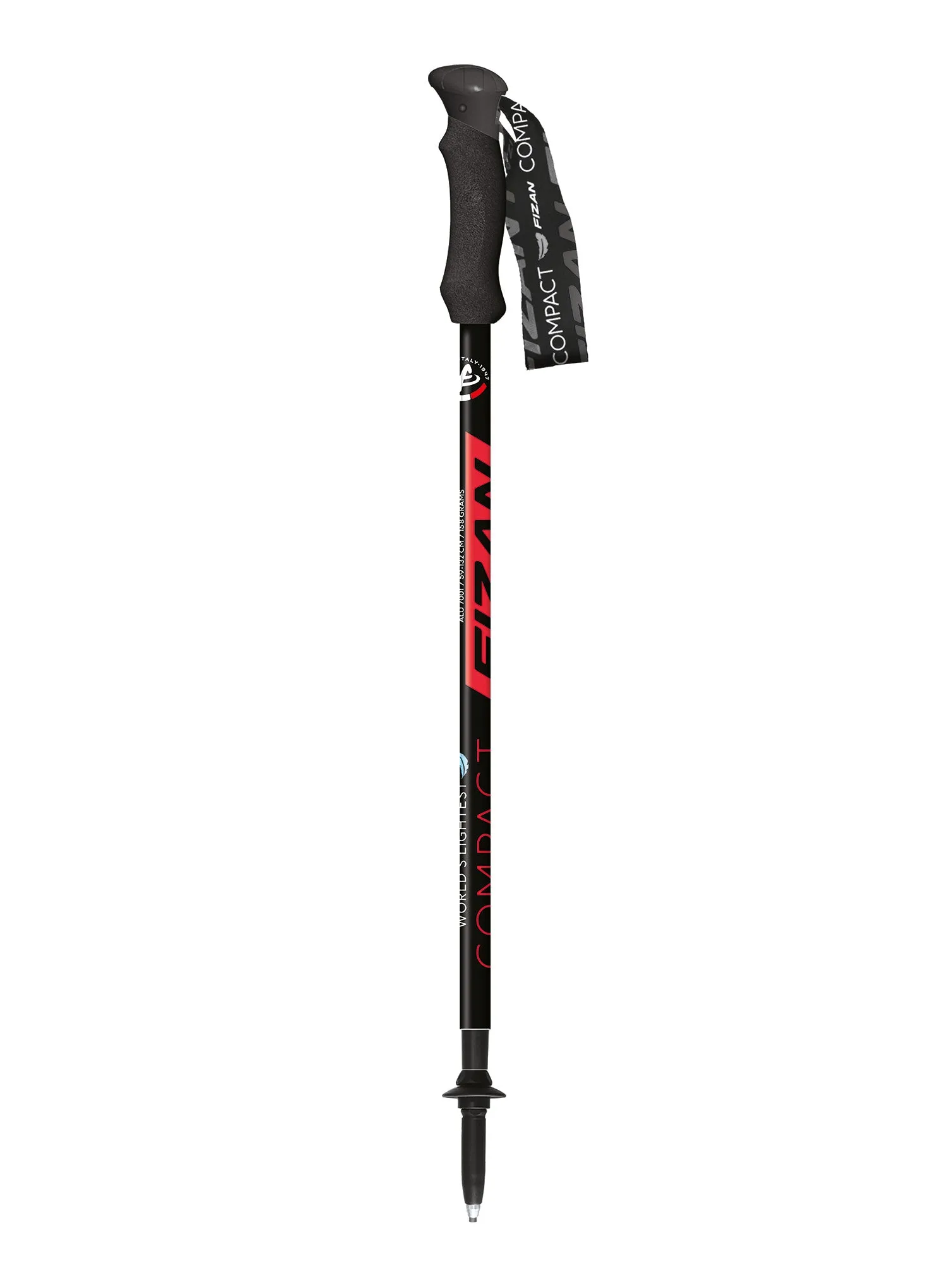 Fizan Compact Red Trekking Poles (Single Pole)