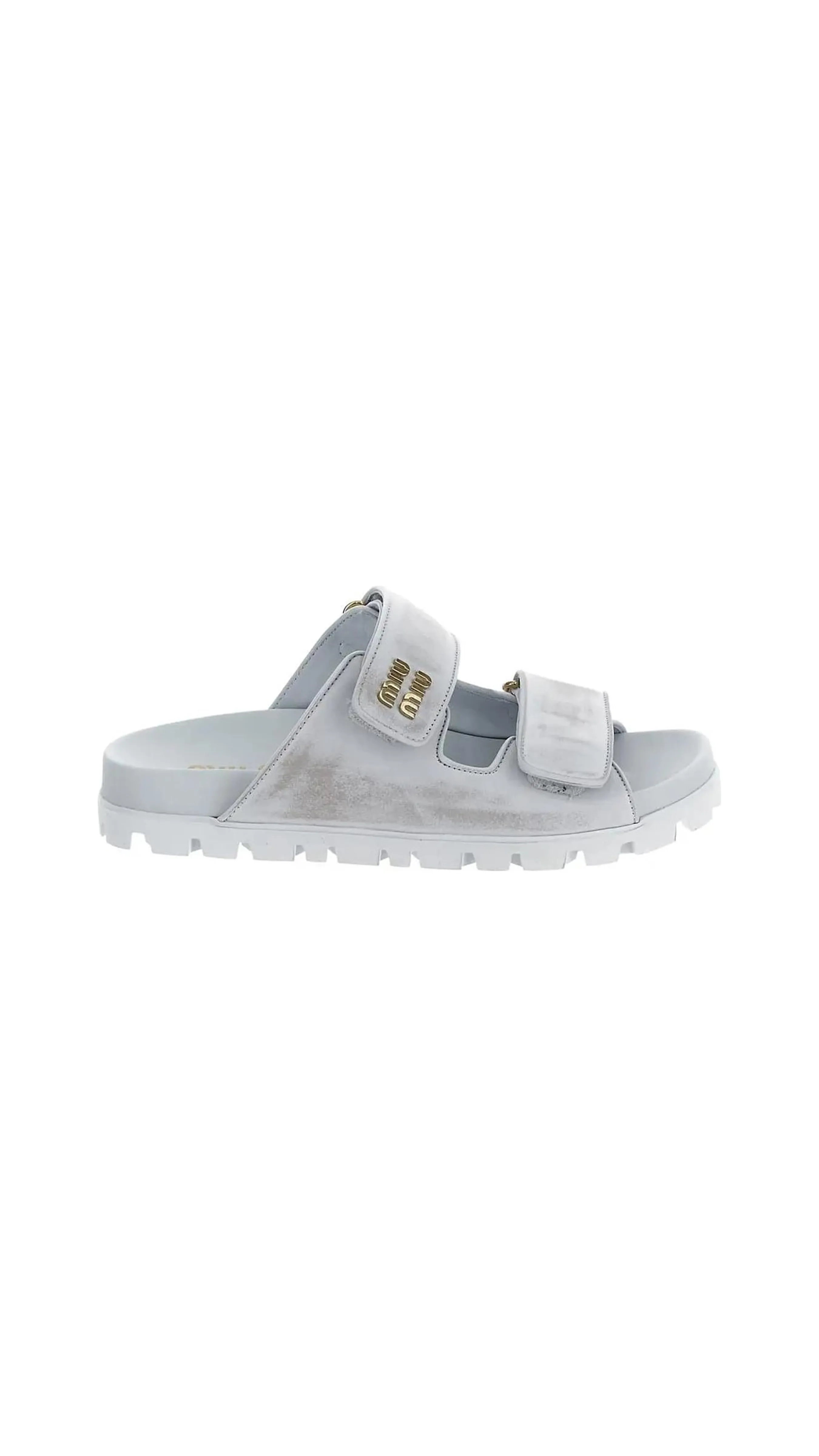 Flat Slide Sandals - White