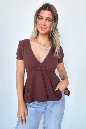 Flirtatious Sweetness V-Neck Peplum Top